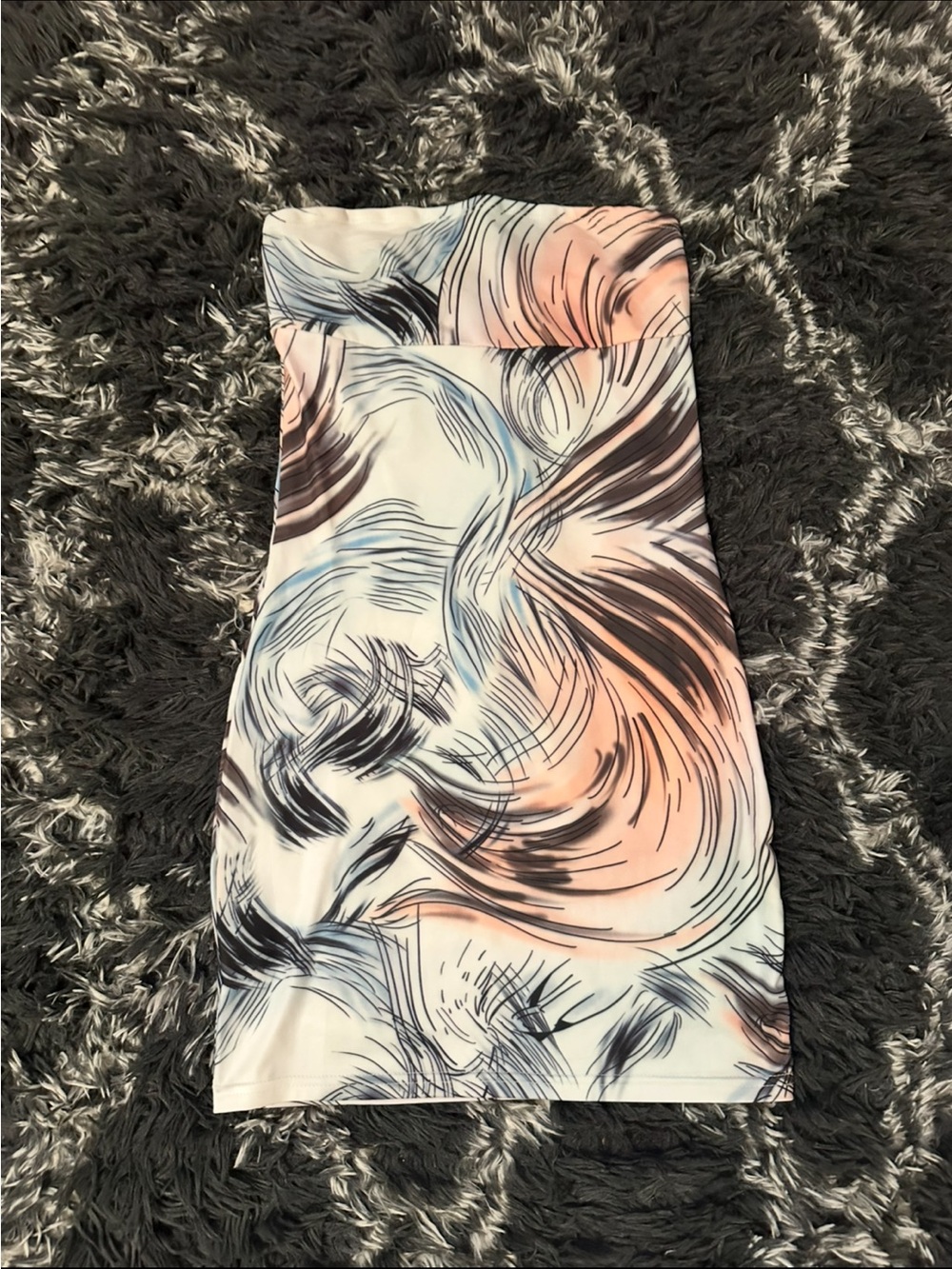 Abstract Swirl Print Tube Mini Dress